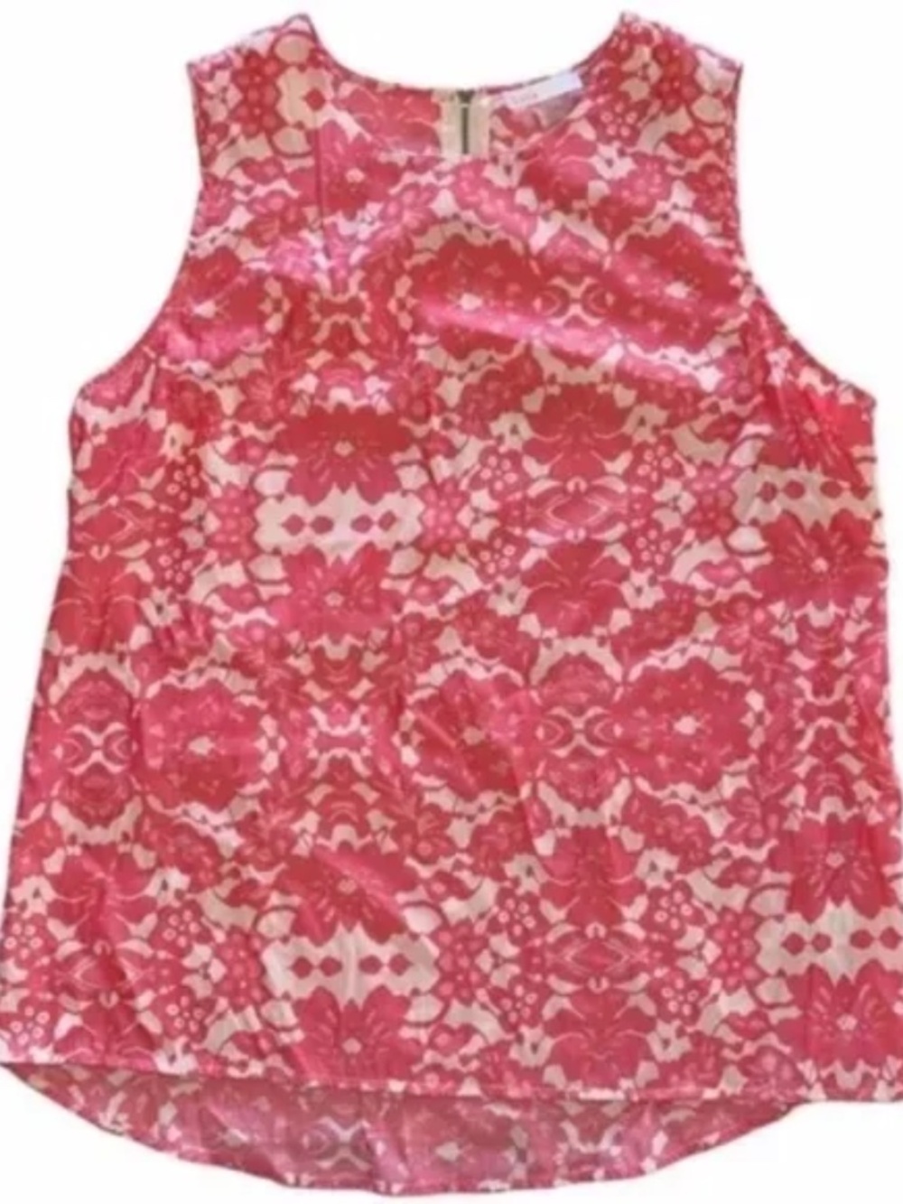 Women's Pink & White Floral Tank Top